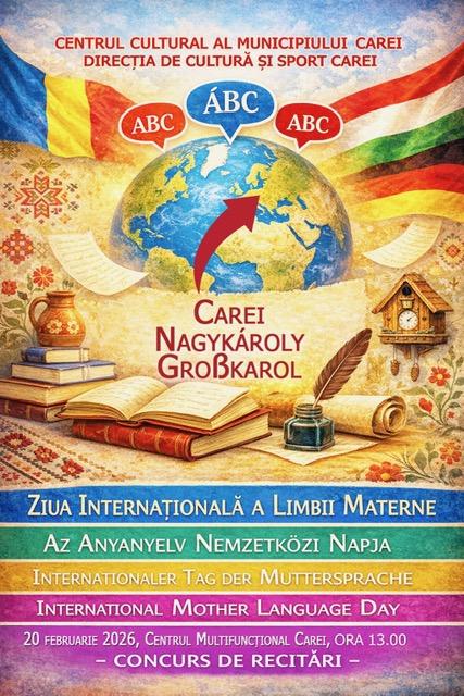 Concurs de recitări în trei limbi, la Carei, de Ziua Internațională a Limbii Materne