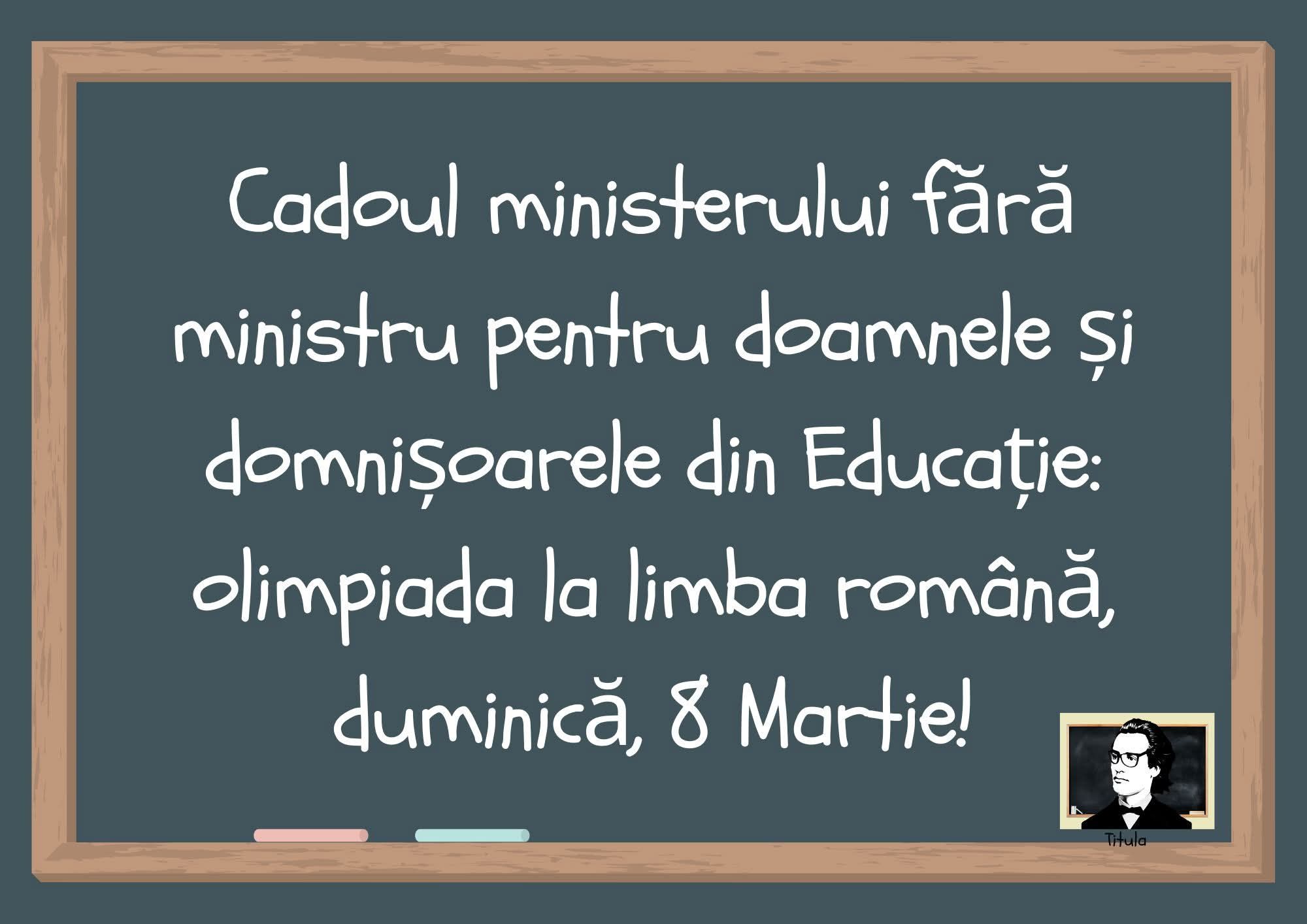 8 Martie, cu subiect și predicat: Ministerul oferă cadou olimpic doamnelor din Educație