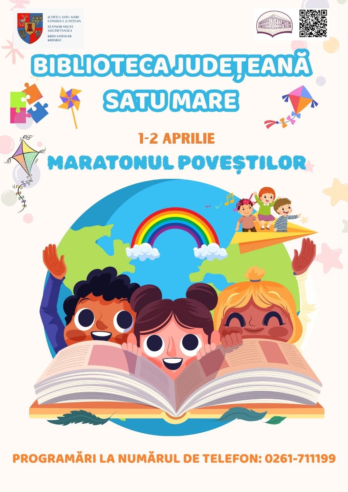 „Maratonul poveștilor”, la Biblioteca Județeană Satu Mare, de Ziua Internațională a Cărții pentru Copii și Tineret
