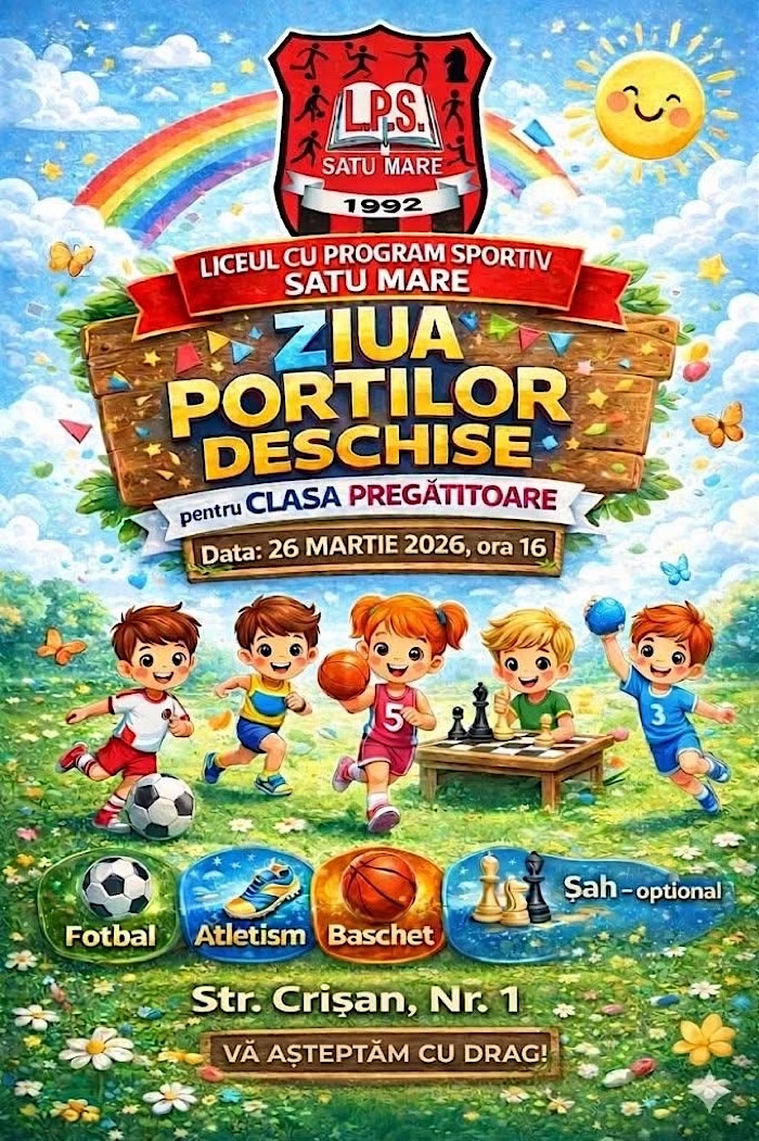 Ziua Porților Deschise pentru clasa pregătitoare, la Liceul cu Program Sportiv Satu Mare