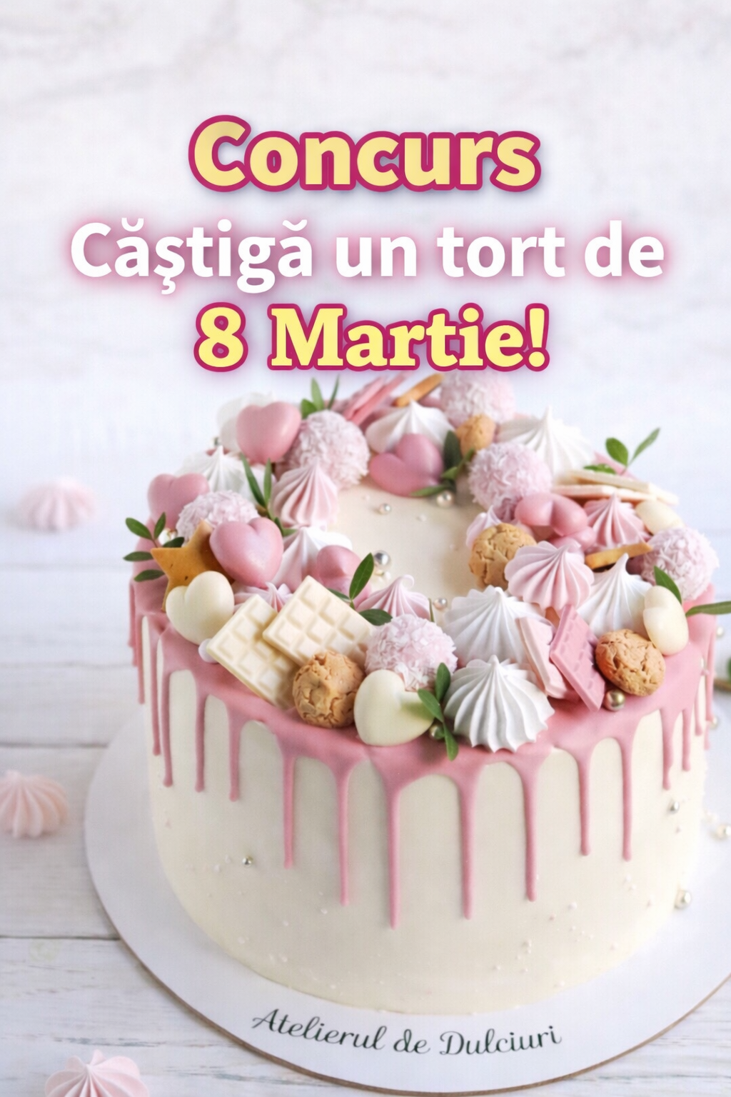 Câștigă un tort cu un mesaj dedicat unei femei dragi: Atelierul de Dulciuri lansează un concurs special de 8 Martie