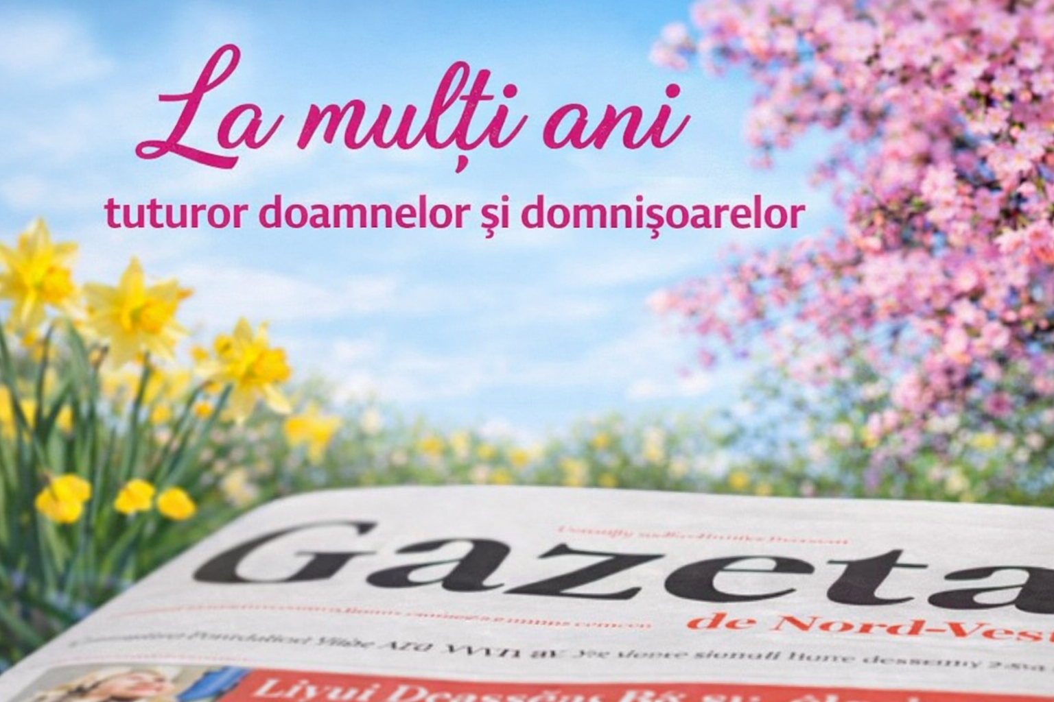 La mulți ani tuturor doamnelor, de 8 Martie, din partea Gazetei de Nord Vest și Nord Vest TV