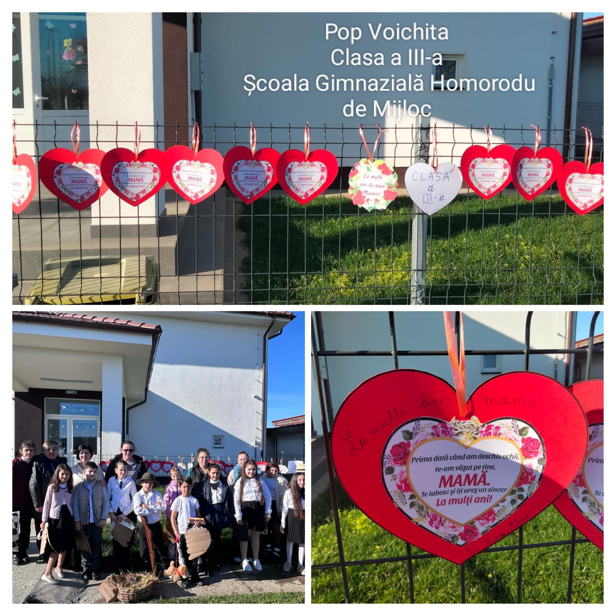 EDUCAȚIE „Zidul iubirii” pentru mame, creat de elevii Școlii Gimnaziale Homorodu de Mijloc